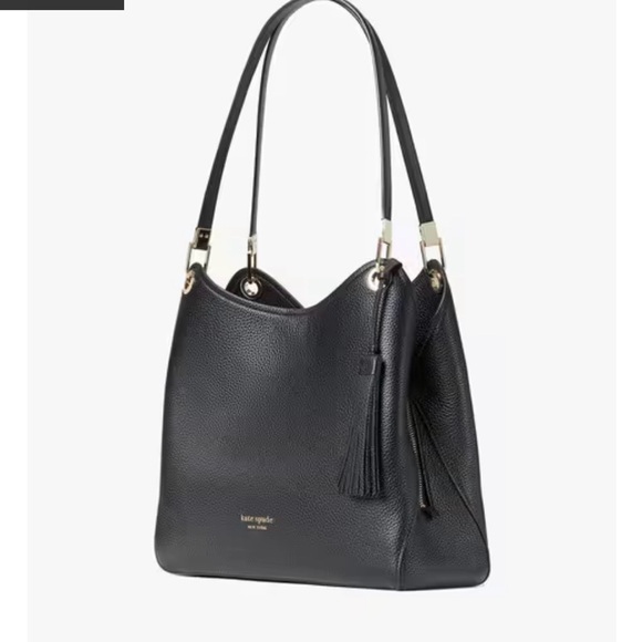 Kate Spade Loop Black Leather Shoulder Handbag - Picture 2 of 15